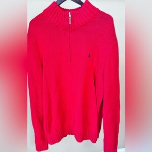 Polo Ralph Lauren Mens Sweater Long Sleeve Mock Neck 1/4 Zip